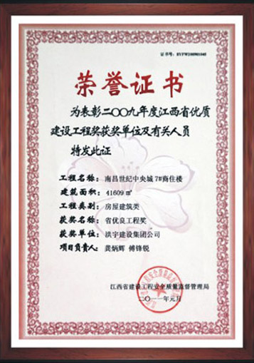 2009年优质建设工程奖
