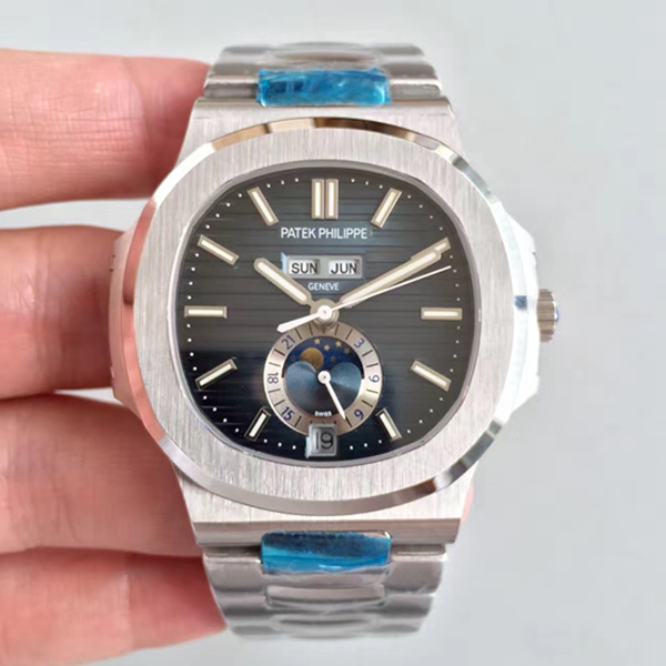 百达翡丽运动系列鹦鹉螺月相5726/1A-010蓝面机械手表