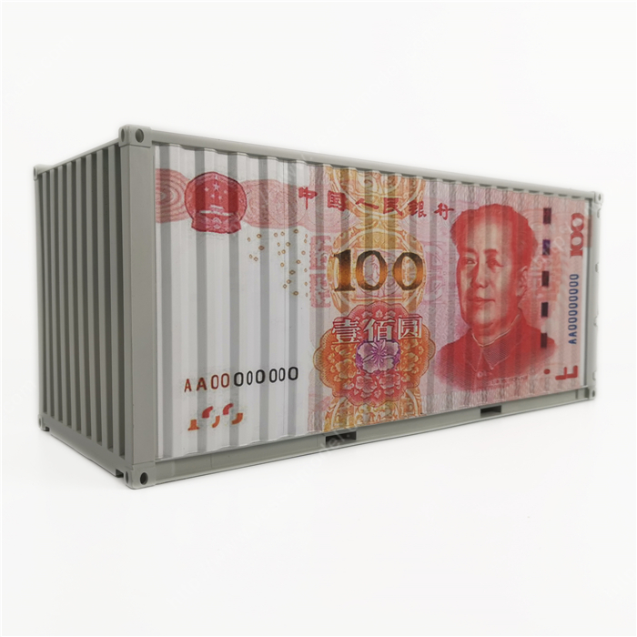 1:20创意涂鸦集装箱欧美人民币集装箱纸巾盒笔筒模型制作