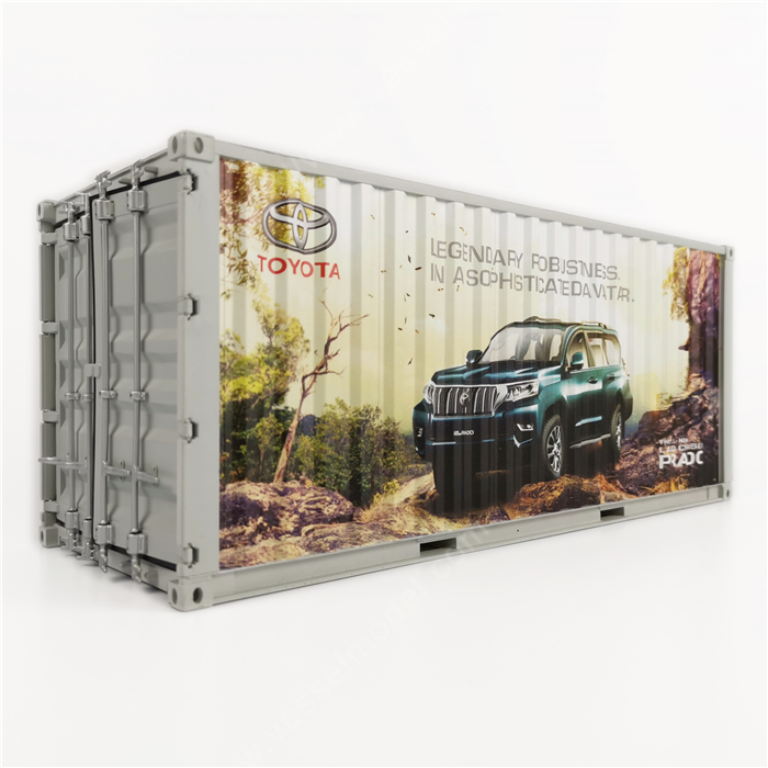 1:20创意涂鸦集装箱丰田定制集装箱模型纸巾盒笔筒模型制作