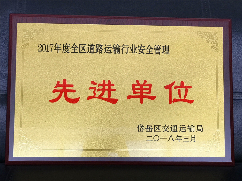 2017年度全区道路运输行业安全管理先进单位