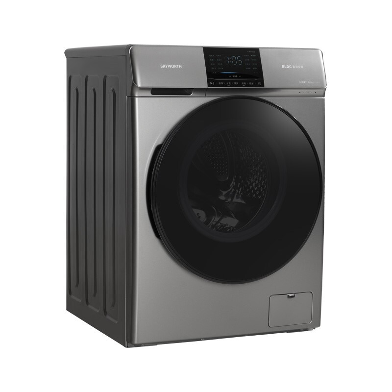 创维变频滚筒洗衣机f1030lc(钛灰银) 自定义脏污度 高温桶清洁