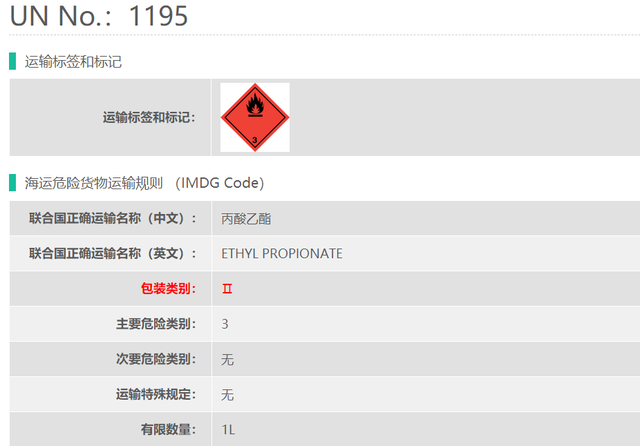 上海3类危险品丙酸乙酯出口