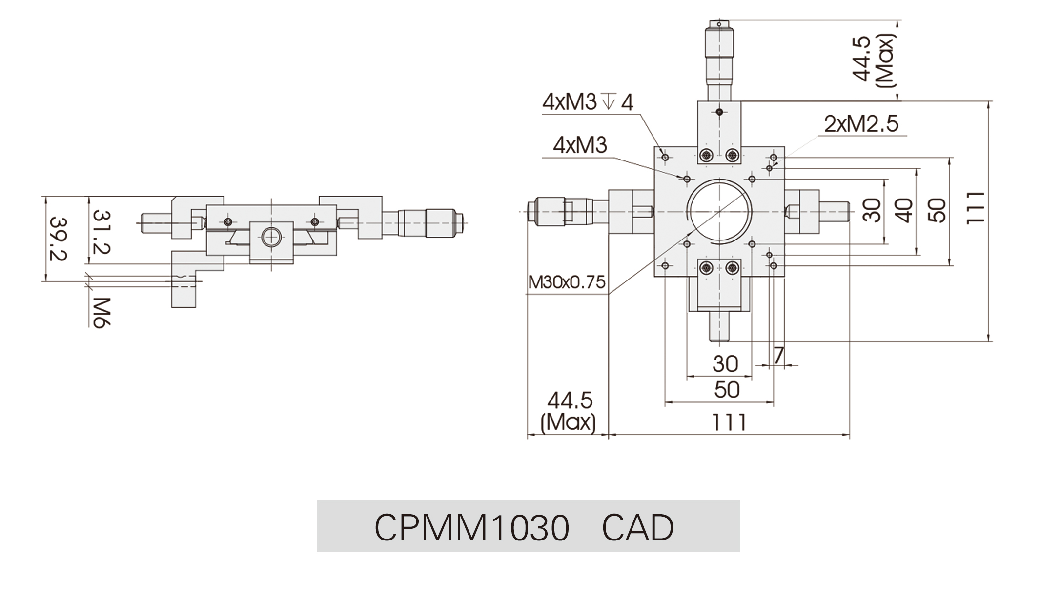 CPMM1030两维平移调整镜架CAD