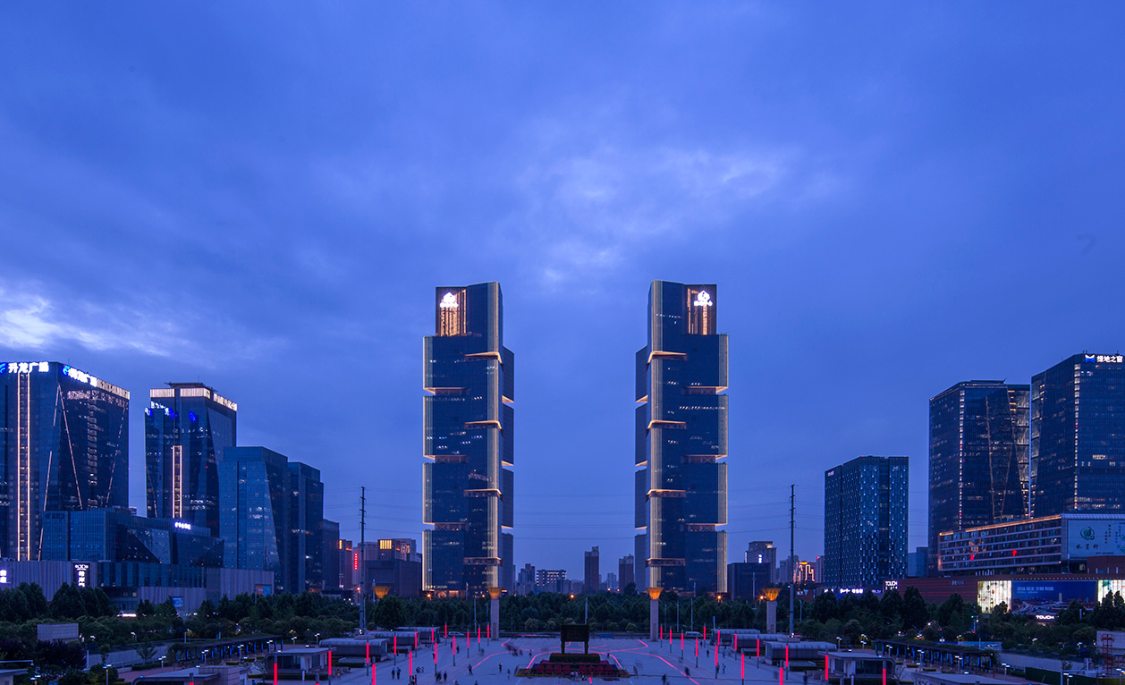 鄭州綠地中央廣場夜景照明工程